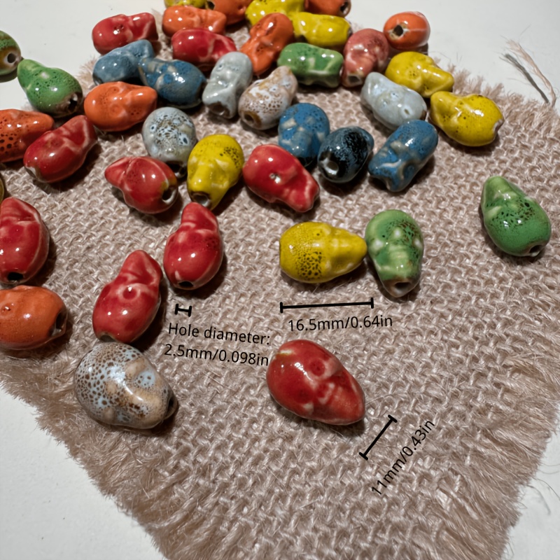 Large Hole Skull Shaped Ceramic Beads for DIY Jewellery Making